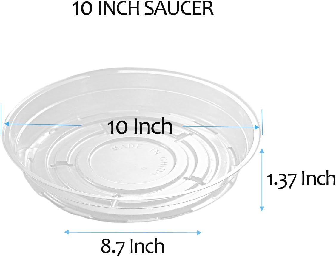 YIKUSH Clear Plant Saucers 18 Pack （6 inch / 8 inch /10 inch Flower Pot Tray Excellent for Indoor & Outdoor Plants : Garden & Outdoor