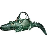 Lyuxhetaokdiq Men and Women PU Leather 3D Crocodile Shaped Crossbody Shoulder Bag Handbag Purse