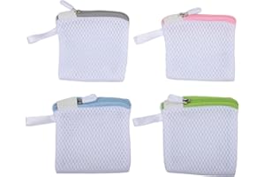 HogarTech 4-Pack Laundry PODS Dissolving Storage Bags – Polyester Mesh, Leak-Resistant for Tide Pods & Scent Beads, Travel-Fr