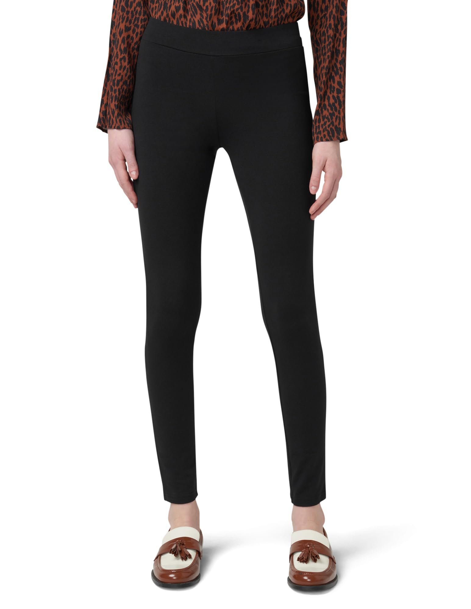 Photo 1 of Hue Women's Wide Waistband Blackout Cotton Leggings, Assorted, Black Large