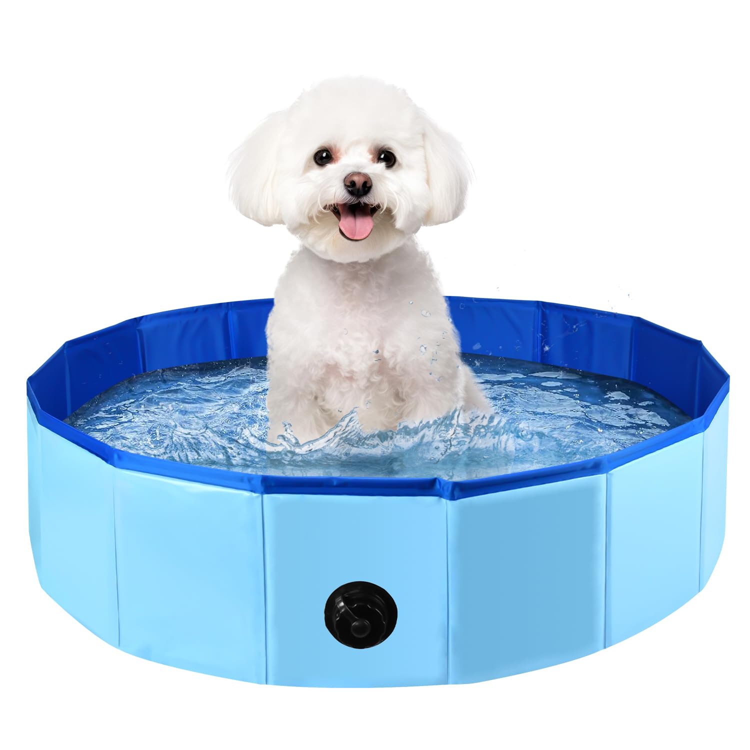 Fulhdedi Dog Pool, Foldable Pet Swimming Pool, 80x20cm, Blue, Round, Portable PVC, 35kg Capacity, All Ages, Easy Setup, Multi-purpose Design