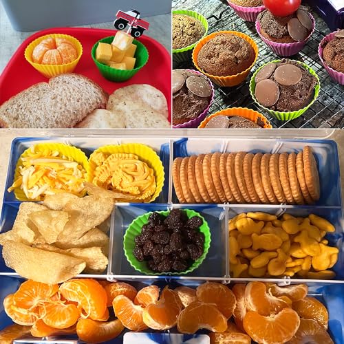 24 Pack Reusable Silicone Cupcake Liners - 2.76 Inch, Black, Non-Stick Baking Cups For Muffins & Cupcakes