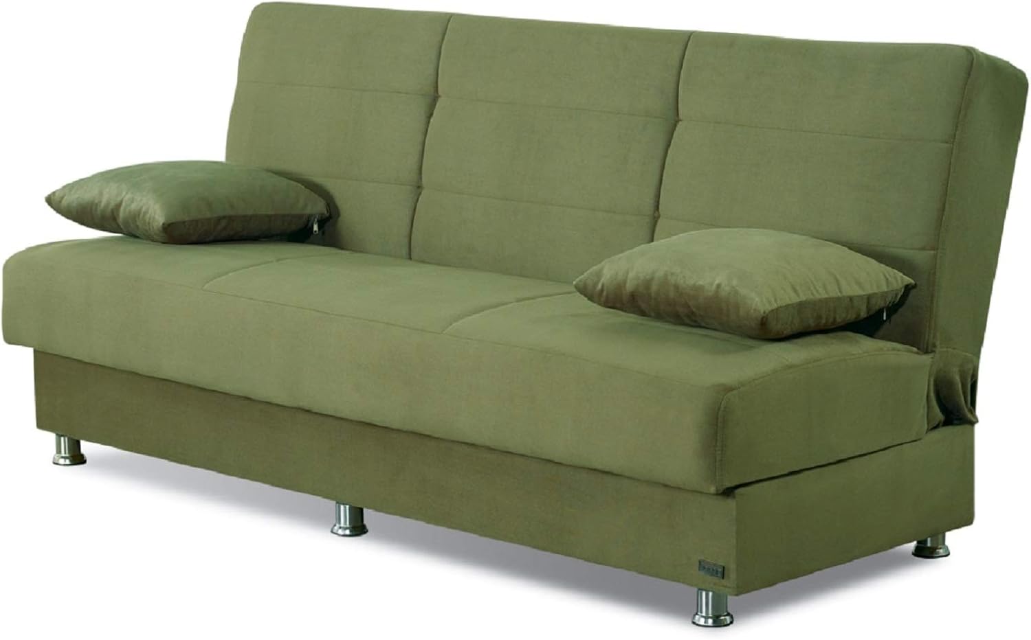 Amazon Com Beyan Atlanta Collection Armless Modern Convertible Sofa Bed With Storage Space Includes 2 Pillows Green Furniture Decor