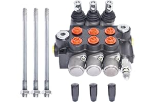 findmall 3 Spool 11GPM 3600PSI Hydraulic Directional Control Valve, SAE Ports Double Acting Valve for Small Tractors, Tractors, Loaders, Log Splitter