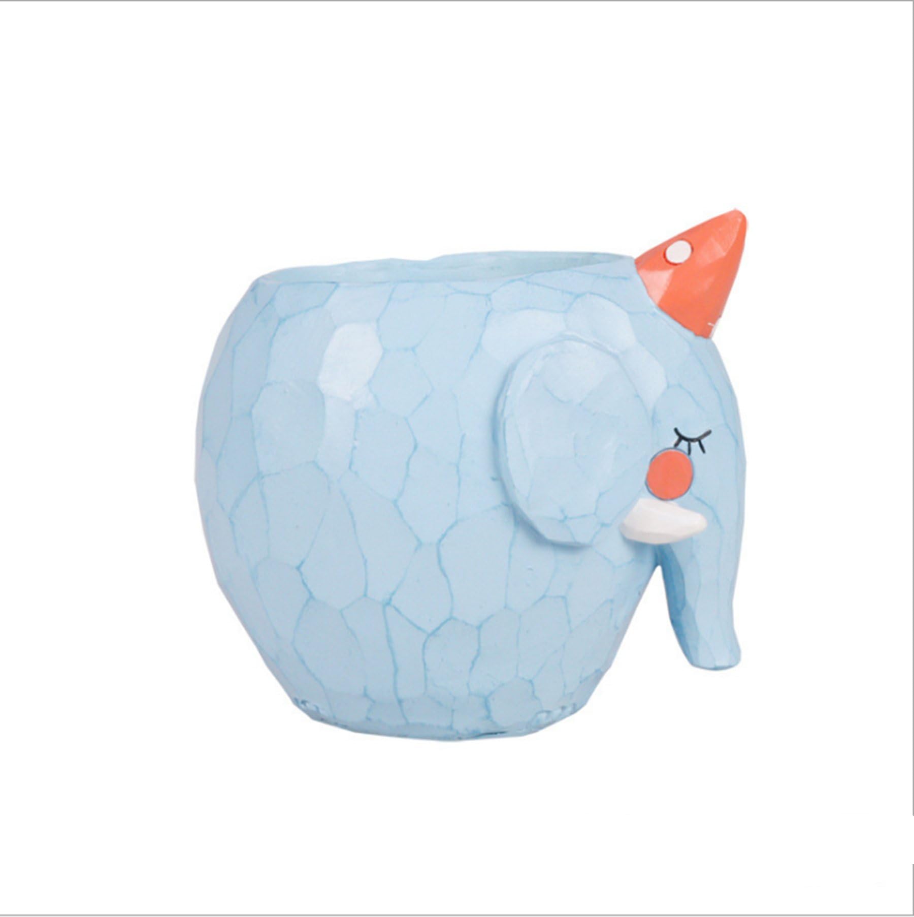 Succulent Pot Cute Animal Shaped Cartoon Home Decoration Resin Herb Planter Cactus Pot (Elephant)