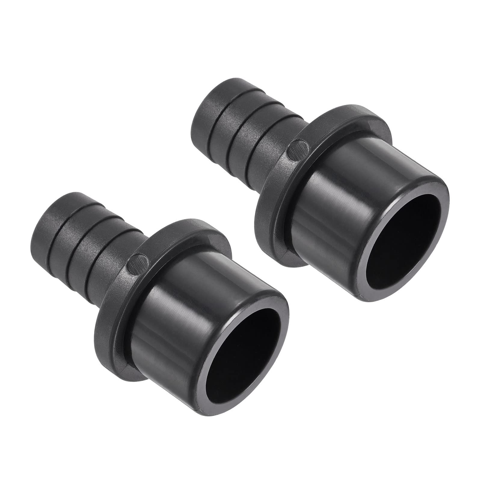 M METERXITY 2 Pack PVC Pipe Fitting - Water Tube Connector, 20mm Barb Straight Pipe Joint, Apply to Outdoor/Garden/Pool (OD 32mm, Black)