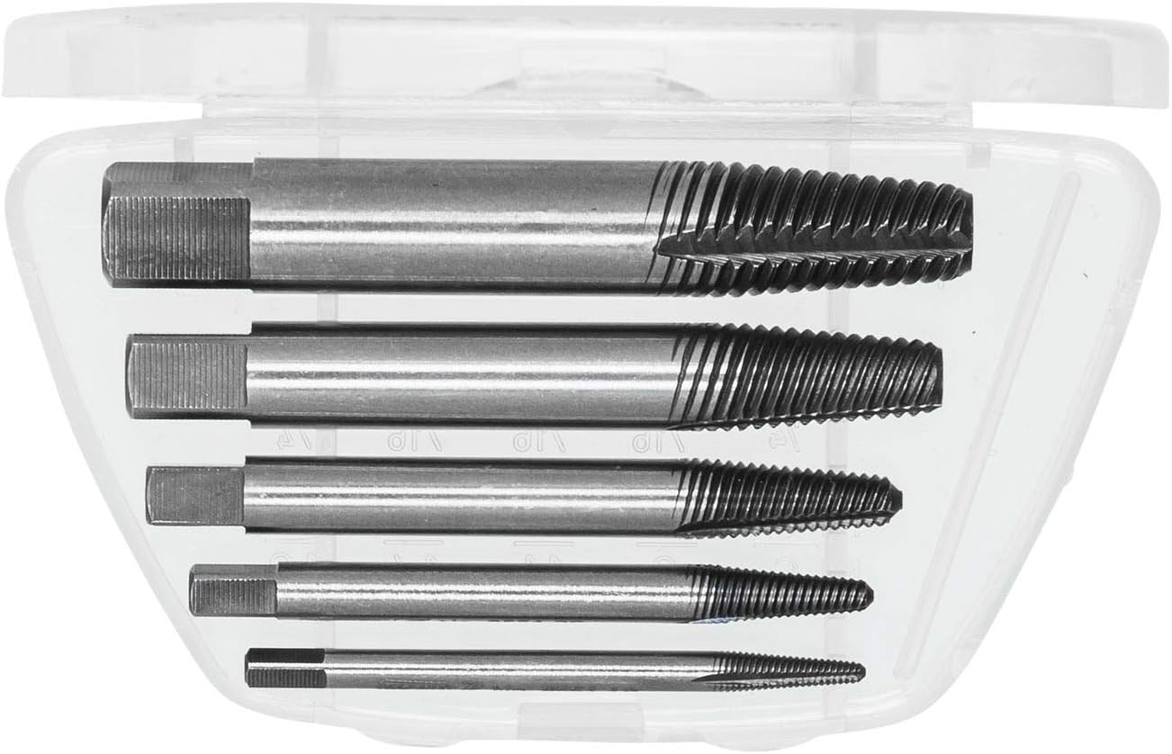 GEDORE Screw Extractor Set, Chrome Vanadium Steel, 54-56 HRC, in Plastic Box, 5 Pieces, M3-M18, Colour