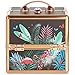 Beautify Small Jungle Professional Makeup Cosmetic Organizer Train Case 10