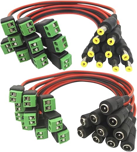 Gtiwung 10 Paar Mannlich Und Weiblich Dc Power Pigtail Amazon De Elektronik