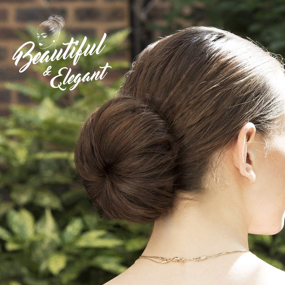 Donut Hair Bun Maker 7 Pieces, Teenitor Ring Style Bun Maker Set with Hair Bun Makers (1 extra-large, 2 large, 2 medium and 2 small), 5 pieces Hair Elastic Bands, 20 pieces Hair Pins, Dark Brown: Beauty