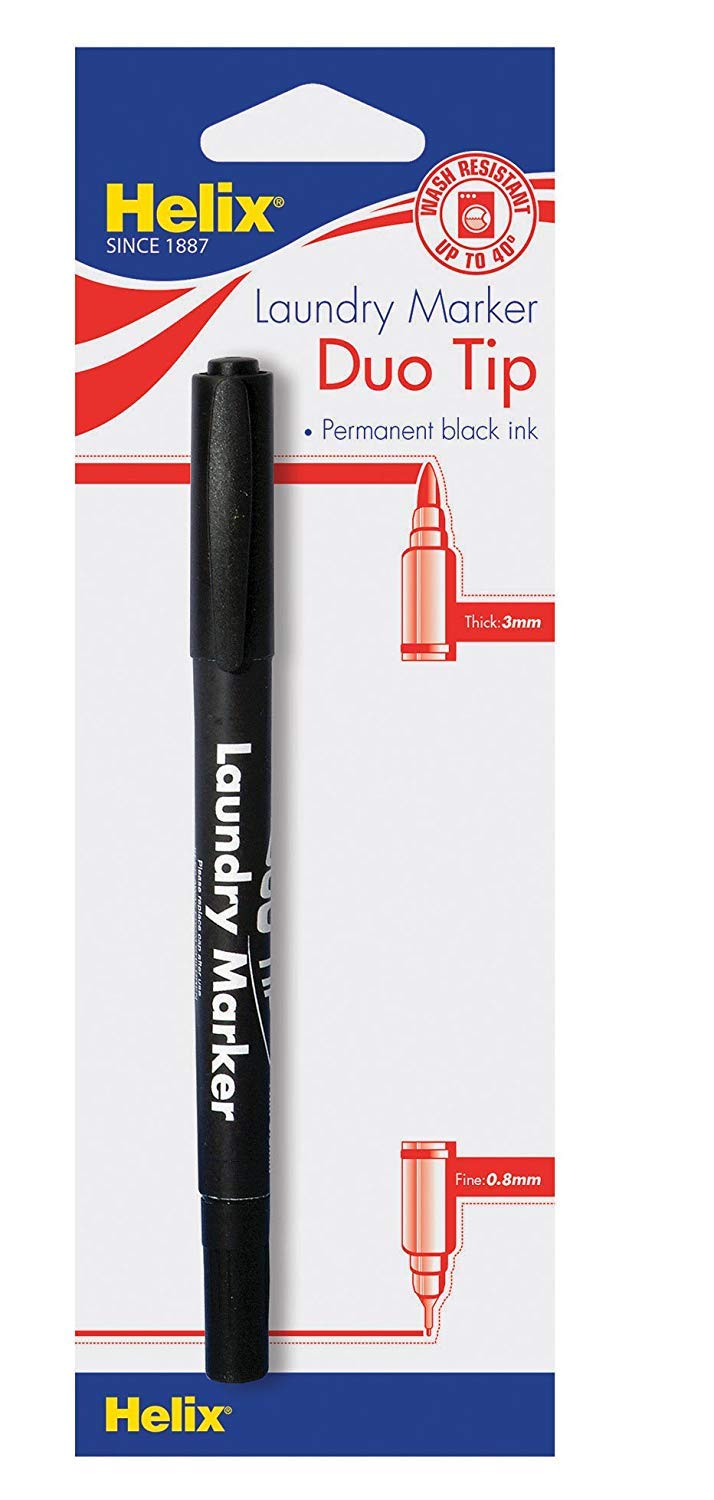 3X Dual Tip Fabric and Laundry Permanent Marker Pen - Black