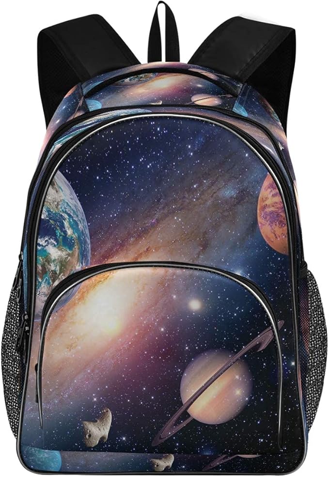 Space Galaxy Earth Mars Saturn Solar System Backpack Milky Way