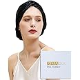 ZIMASILK 22 Momme 100% Mulberry Silk Bonnet for Sleeping & Women Hair Care, Highest Grade 6A Silk Hair wrap for Sleeping with Premium Elastic Stay On Head (1Pc, Black)