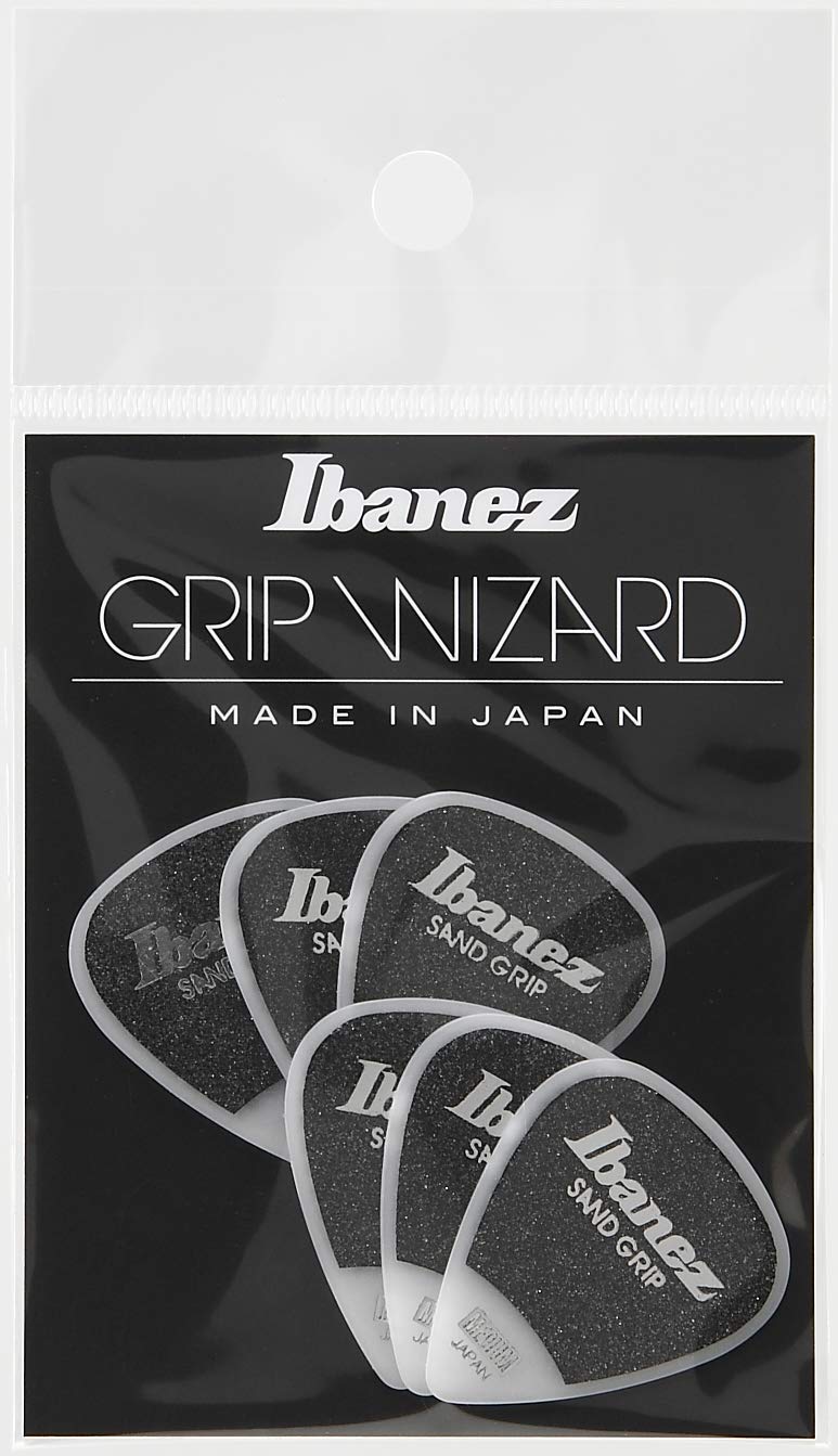 IBANEZ Flat Pick Sand Grip (PPA14MSG-WH) Pack of 6 White