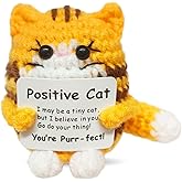 LNEMDP Cute Handmade Crochet Cat Christmas Birthday Gift for Cats Mom Cats Dad,Emotional Support Cat Suitable for Women Men,Good Friends,Sisters,Classmates Inspirational Decor