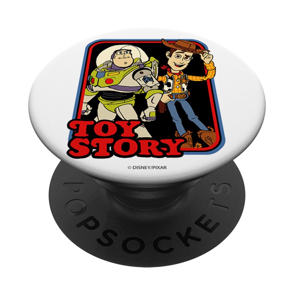Disney Pixar Toy Story Buzz & Woody Red & Blue Border PopSockets Swappable PopGrip