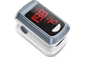 HEALTHTREE Fingertip Pulse Oximeter Blood Oxygen Saturation Monitor, Heart Rate and Fast Spo2 Reading Oxygen Meter with LED Screen 2 X AAA Batteries and Lanyard