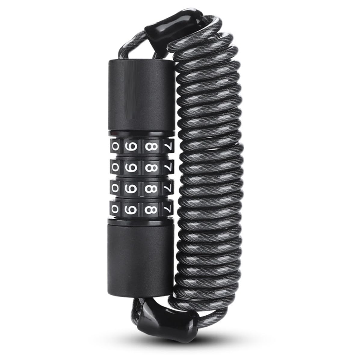 HOUSON Helmet Lock 150cm, Black Bike Cable Lock with 4-Digit Code for Motorcycle, Bicycle, Stroller