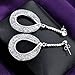 Mytys Fashion Jewelry Gold and Silver Tone Mesh Crystal Oval Hollow Dangle Earrings Pieced