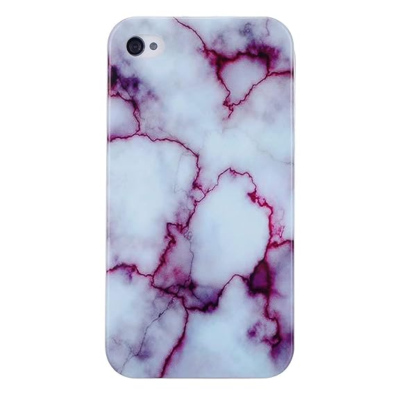 Felfy Weich Silikon Handyhülle für iPhone 4S,iPhone 4 Hülle Marble Malerei Schlank TPU Zurück Bumper Handytasche Flexible Sch