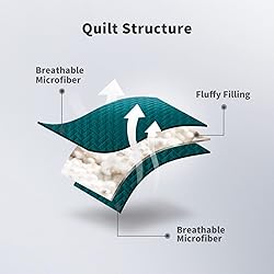 Maple&Stone Quilt Set Queen Size, Lightweight Teal