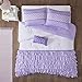 Mi Zone Morgan Cozy Comforter Set - Polka Dots with Ruffle Design, All Season Down Alternative Cozy Bedding with Matching Shams, Decorative Pillow, Purple Twin/Twin XL 3 Piece