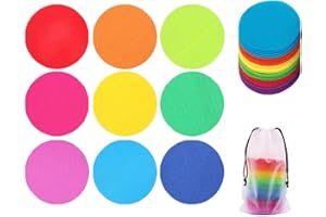 WELSTIK Spot Markers Carpet Markers for Classroom, 4" Rug Circles Marker Dots for Preschool, Kindergarten, and Elementary Teachers,9 Colors (36 Pack)