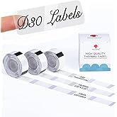 Clear D30 Label Maker Tape - Transparent D30 Label Maker Tape 14x30mm Memoking D30 Label Paper Compatible with Phomemo D30 Label Tape - 3 Rolls Clear D30 Labels (0.55x1.18,210PCS/Roll)