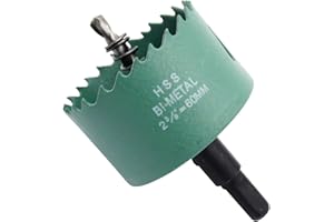 60mm Hole Saw LAIWEI Hole Cutter with 2.36" HSS Ring Hole Drill for Cutting Holes in Wood, plasterboard, Aluminium Profiles, PVC and Other Materials(2-3/8")