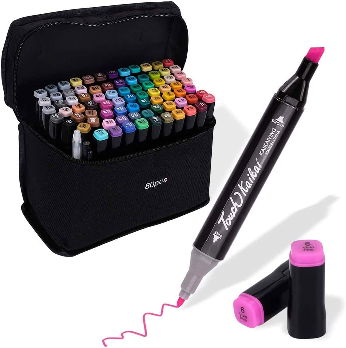 Artist Marker Set 80 Color Dual Tip Permanent Alcohol Based Markers Colored Artist Drawing Marker Pens, Highlighter Pen Sketch Markers for Drawing Sketching Adult Coloring, Alcohol-based Markers : Office Products