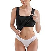 V FOR CITY Womens Square Neck Tank Top with Built-in Bra Ribbed Seamless Camisole Slim Fitted Camis Shirts
