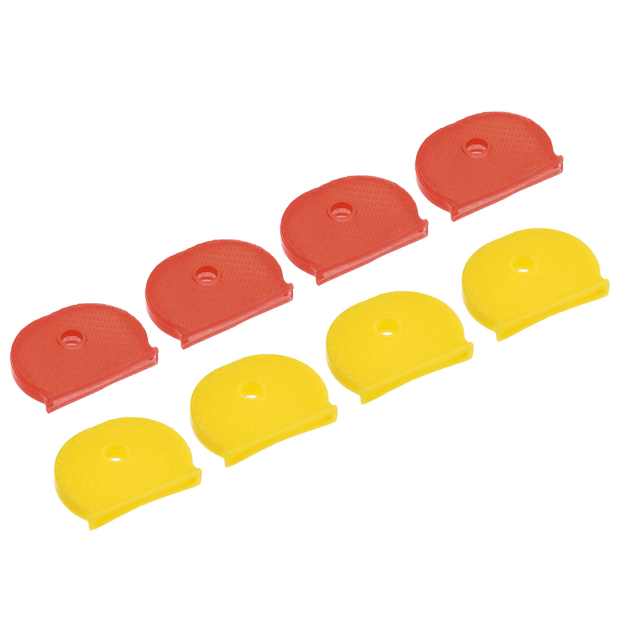 PATIKIL Key Cap Cover Tags, 16Pcs Keys Identifier Label ID Silicone Sleeve for House Apartment Organization Red Yellow