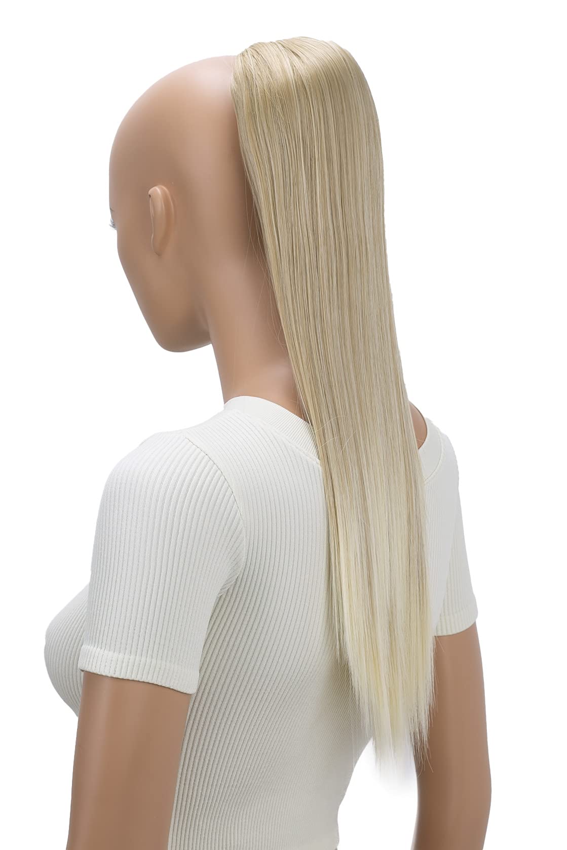 CAISHA22" Hairpiece Ponytail Extension Heat-Resistant Synthetic Fiber Straigth Light Blonde Mix PH519