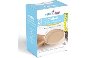 NutriWise 100 Cal Coffee Shake/Pudding | Gluten-Free Protein Shake & Instant Pudding Mix | Protein Coffee Meal Replacement Powder | Weight Watchers Shake | 7 Servings/Box | Smooth and Sweet Delight