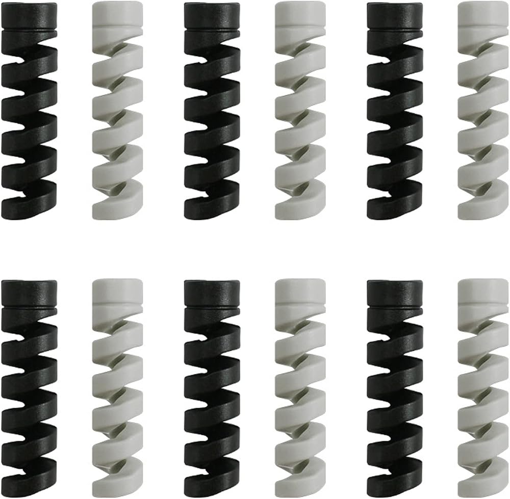 Rowwait 12pcs Silicone Cable Saver Spiral Protector Sleeve for Phone Laptop Cord