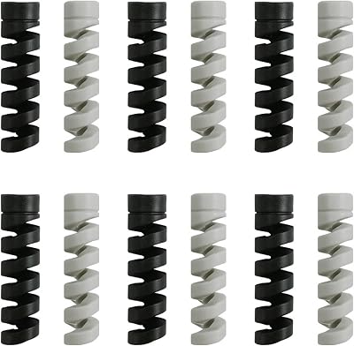 Rowwait 12pcs Silicone Cable Saver Spiral Protector Sleeve for Phone Laptop Cord