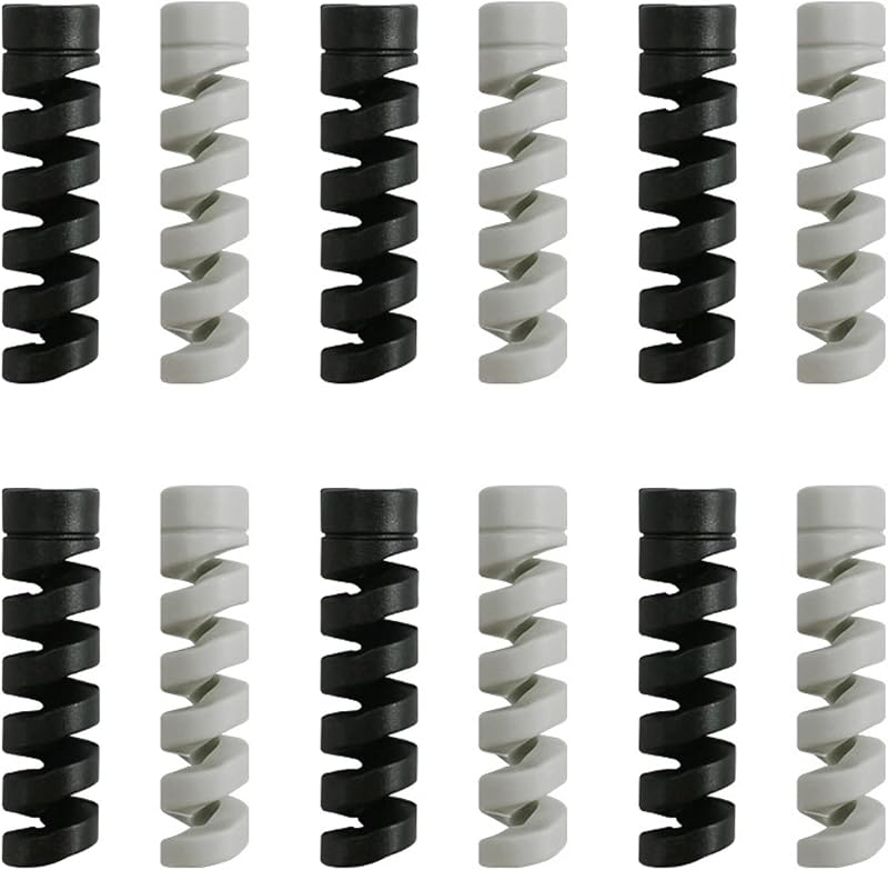 Rowwait 12pcs Silicone Cable Saver Spiral Protector Sleeve for Phone Laptop Cord