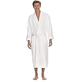 Men's Terry Cloth Robe by BOCA TERRY, Luxury Bathrobe, Plush White Cotton Spa Robes