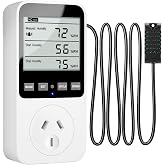 INKTEM Temperature and Humidity Controller, Thermostat Controlled Outlet | Temperature Humidity Alarms for Humidifier, Plug In Digital Humidistat Controller Switch for Mushroom, Greenhouse, Reptile