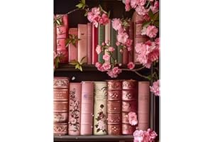 Canrichshop Bookshelf Flowers Diamond Art Painting Kits for Adults,Diamond Painting Kits for Beginners 5D Full Drill Diamond Dots,Gem Art Crafts for Adults Wall Decor 12x16inch