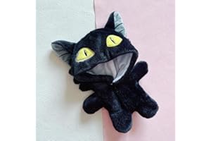 20cm /7.9" Doll Plush Jumpsuit Doll's Clothes Animal One-Piece Suit Pajamas Toys Cotton Dolls Accessories (Black Travel Cat)