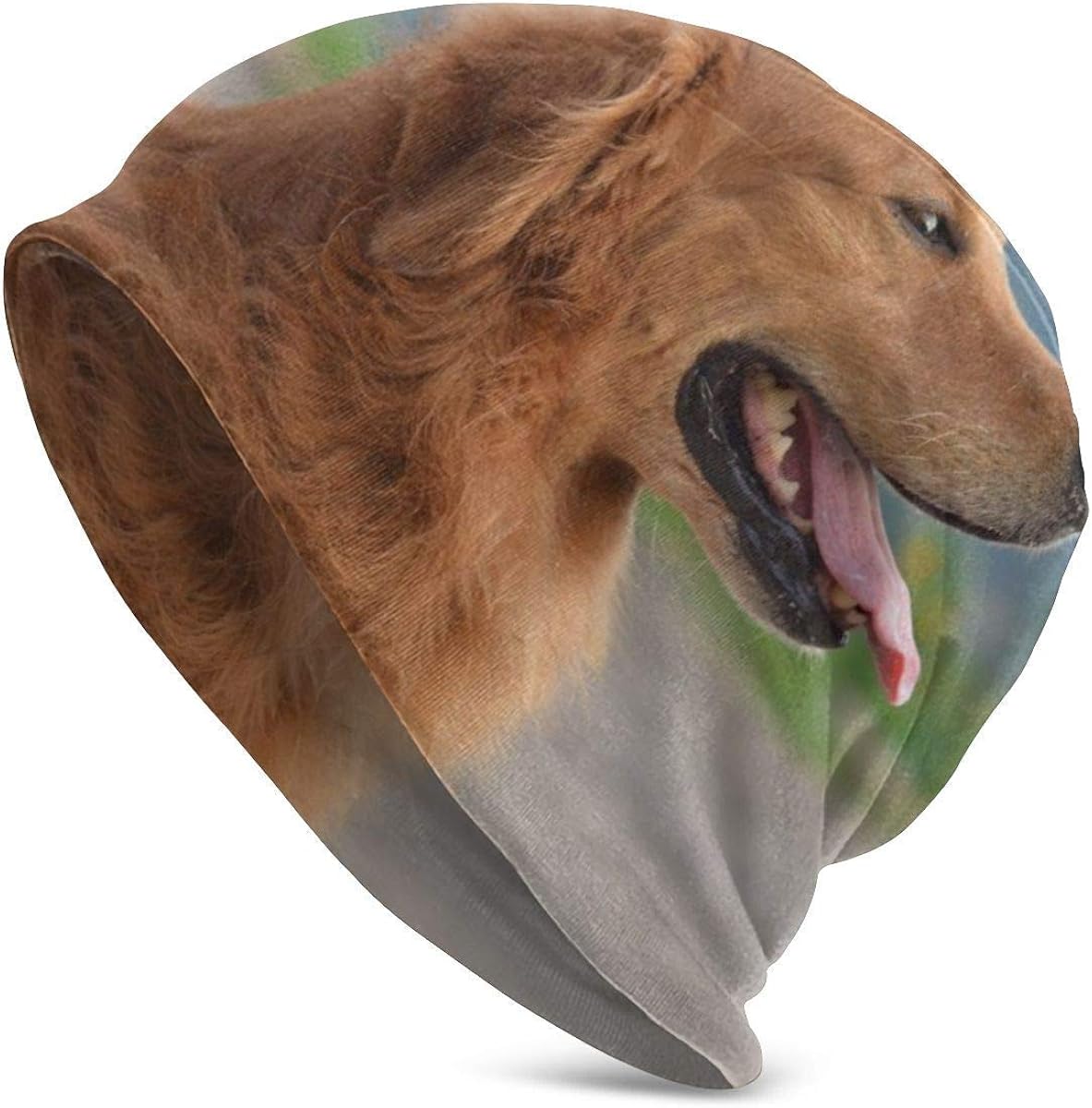 Golden Retriever Dog Christmas Beanie Hat Lightweight Baggy Slouchy