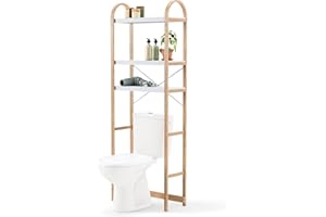 Umbra Bellwood Over-The-Toilet Shelf for Bathroom or Powder Room, White/Natural