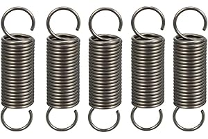 uxcell 5Pcs Extended Tension Spring Wire Dia 0.04", OD 0.39", Free Length 1.57" Spring Steel Small Dual Hook Tension Springs for Production
