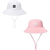 Baby Sun Hat Smile Face Toddler UPF 50+ Sun Protective Bucket hat Nice Beach hat for Baby Girl boy Adjustable Cap