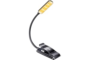 Gritin 9 LED Rechargeable Book Light for Reading in Bed-Eye Caring 3 Color Temperatures,Stepless Dimming Brightness,80 Hrs Ru