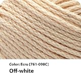Lion Brand 24/7 Cotton Yarn Ecru Pack of 3 for Knitting Crocheting view 2