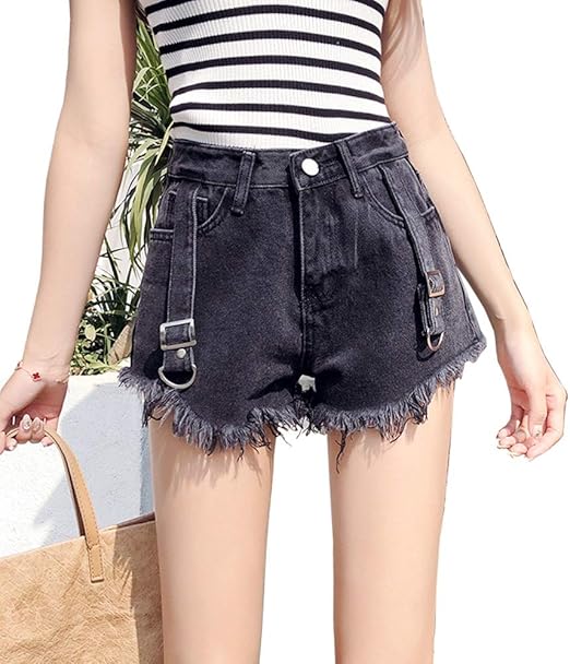 ladies frayed denim shorts