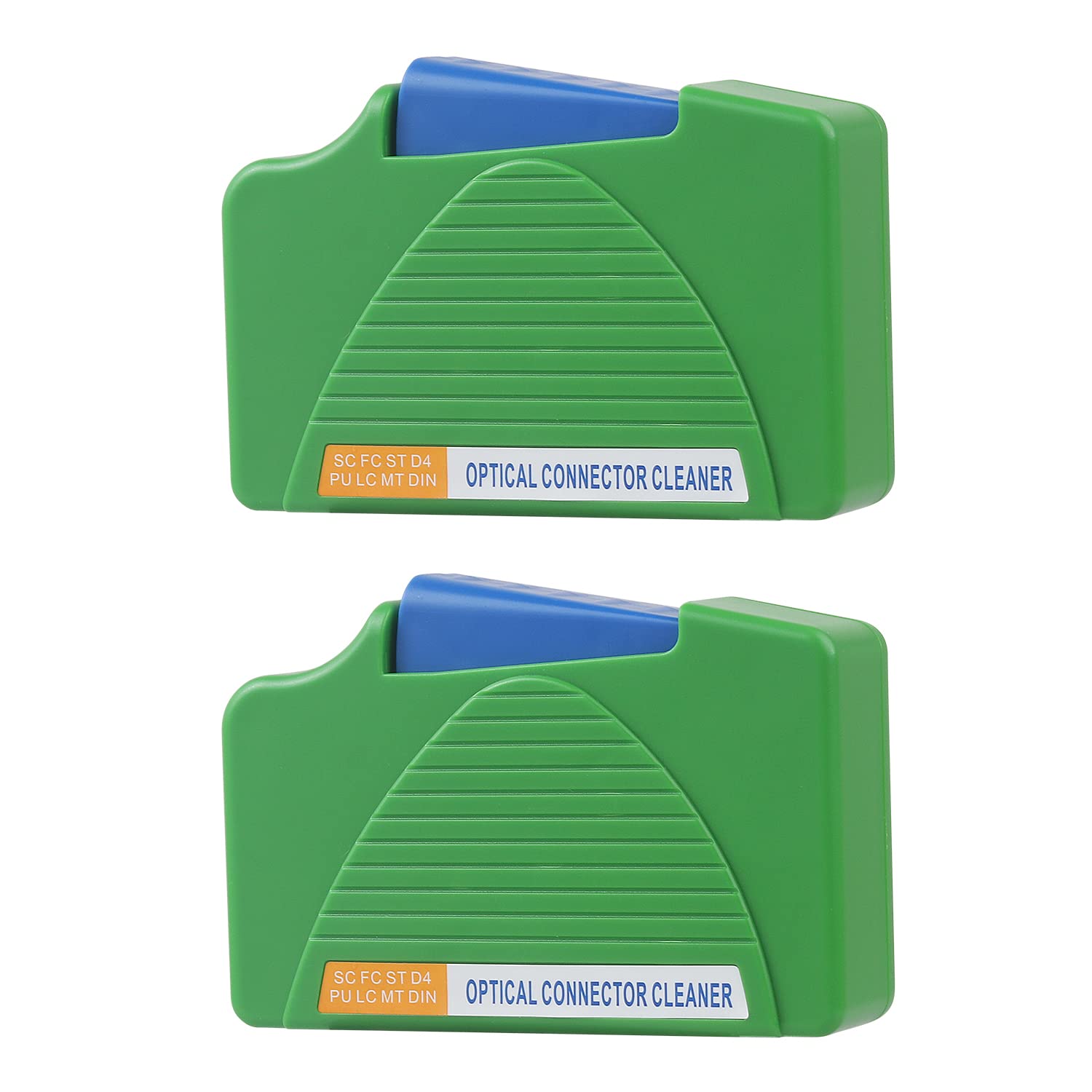 MSDADA 2 Pcs Fiber Connector Cleaner Box, LC/SC Fiber Cleaner, Anti-Static Connector Cleaning Cassette for LC/SC/ST/MU cable ends with 500+ uses(Blue)