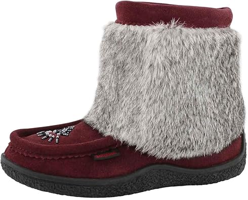 burgundy fur boots